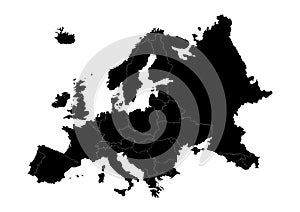 Europe State Map Vector silhouette photo