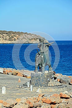 Europe statue by the sea, Agios Nikolaos.