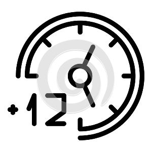 Europe time zone icon outline vector. Clock map