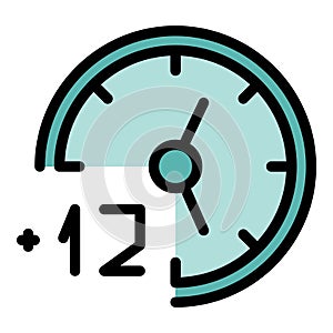 Europe time zone icon vector flat