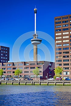 Europe Travelling Concepts. The World Famous Euromast Tower in Rotterdam, The Netherlands