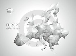 Europe vector grey polygonal map