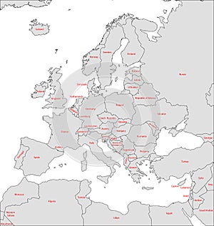 Europe vector map