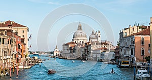 Europe. Venice. Italy. A view of the Basilica and the Grand canal timelapse in 4K