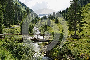 European Alps landscape of Zillertal valley Tirol Austria