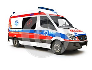 European Ambulance on a white background