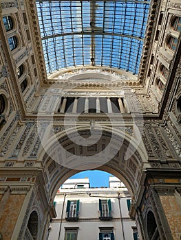 European architecture. Gallery Umberto in Naples, Italy