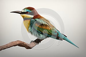European bee-eater. Isolate on black Background.