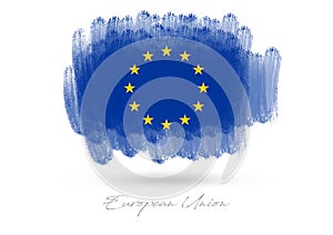 European blue flag brush art