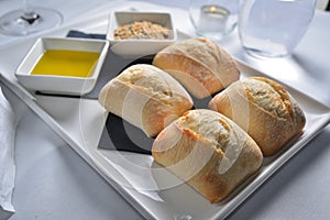 Leavened bread roll photo