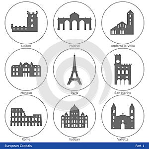 European Capitals - Icon Set (Part 1)