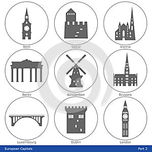 European Capitals - Icon Set (Part 2)