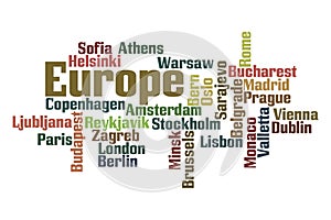 European Capitals Word Cloud