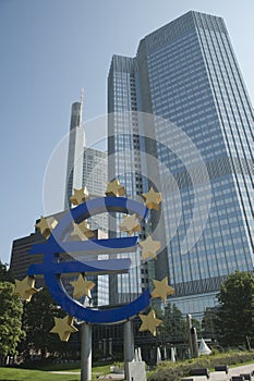 European Central Bank (ECB) in Frankfurt city. photo
