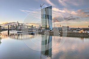 European Central Bank and Frankfurt Skyline