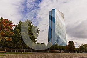 European Central Bank and Skyline of Frankfurt, Germany