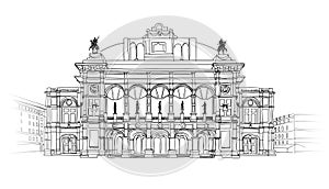 European cities landmark: Vienna State Opera House, Austria. Theater Wiener Staatsoper.