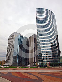 European cities life. Skyscrapers in Paris.