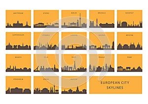european city skylines. Vector illustration decorative design