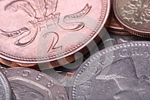 European coins extreme macro