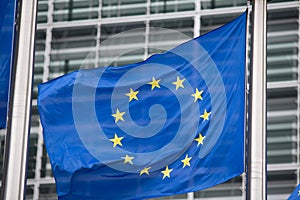 European Commission EU flag in Brussels photo