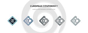 European conformity icon in different style vector illustration. two colored and black european conformity vector icons designed