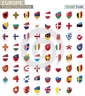 European countries flags collection. Rugby flag set