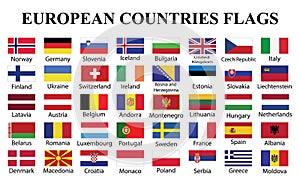 European Countries Flags with countries Names