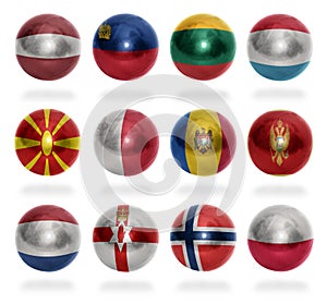 European countries (From L to P) flag balls