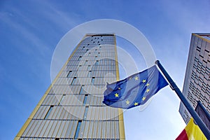 European Court of Justice in Luxembourg on a clear sunny day with a blue sky