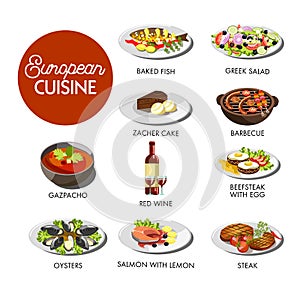 European cuisine menu