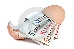 European currency in eggshell