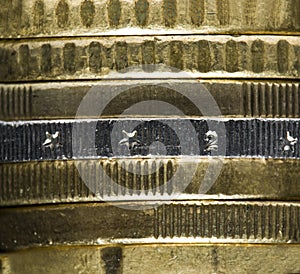 European currency Euro money cent coins stack