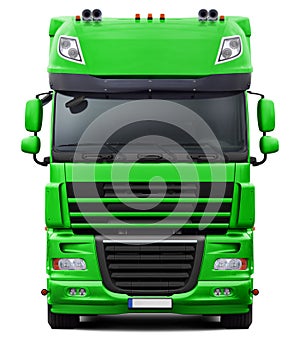 European DAF XF truck in green.