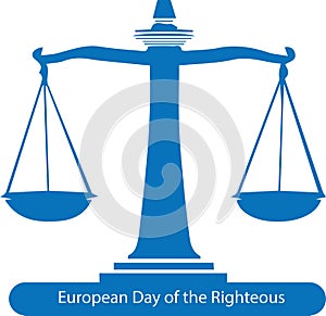 European Day of the Righteous blue vector icon.