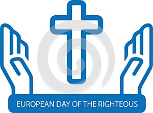 European Day of the Righteous blue vector icon. photo