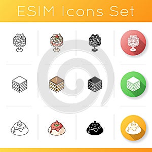 European desserts icons set