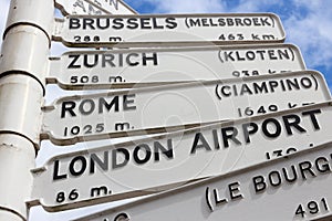 European destinations sign