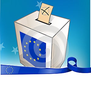 European election with ribbon flag photo