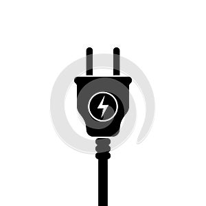 European Electric Plug icon, symbol. Europe standart. lightning sign photo
