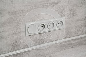 European electrical socket with light switch