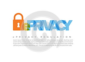 European ePrivacy epr regulation concept flyer template