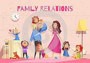 European Family Illustration