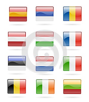 European flag buttons