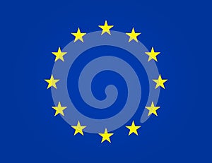 European flag. EU stars in circle. Euro union, Europe parliament. Yellow stars on blue background is symbol of Europa. Patriot of