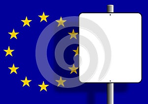 European flag sign post