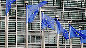 European flags in Brussels, Belgium