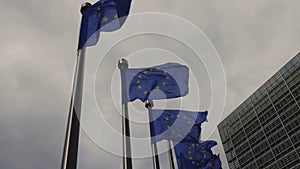 European flags in Brussels, Belgium