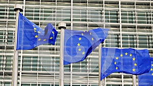 European flags in Brussels, Belgium