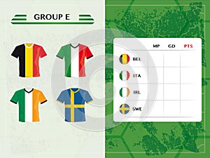 European football team buttons in flag design